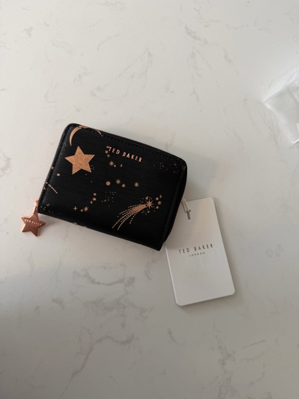 Ted Baker Black Moonstone Mini Zip Purse
